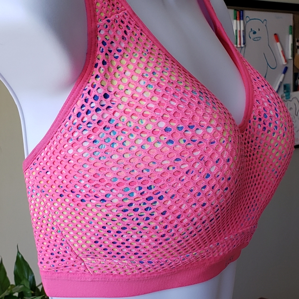 VSX Victoria's Secret Racerback Hot Pink Sports Bra 34DD